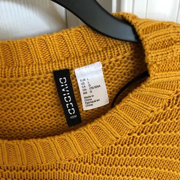 🧡Rib-Knit Sweater Burnt Orange/Yellow Size: L - Picture 3 of 3